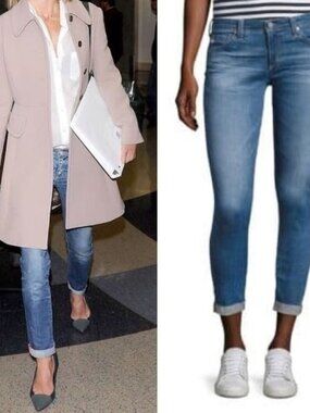 AG The Stilt Cigarette Roll Up Skinny Ankle Jeans Size 27 Light wash